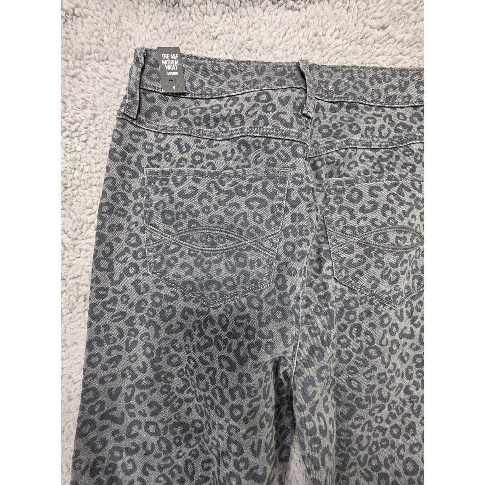 Abercrombie & Fitch Jeggings Womens Size 4 Gray Leopard Print Skinny High‎ Rise - Picture 8 of 9